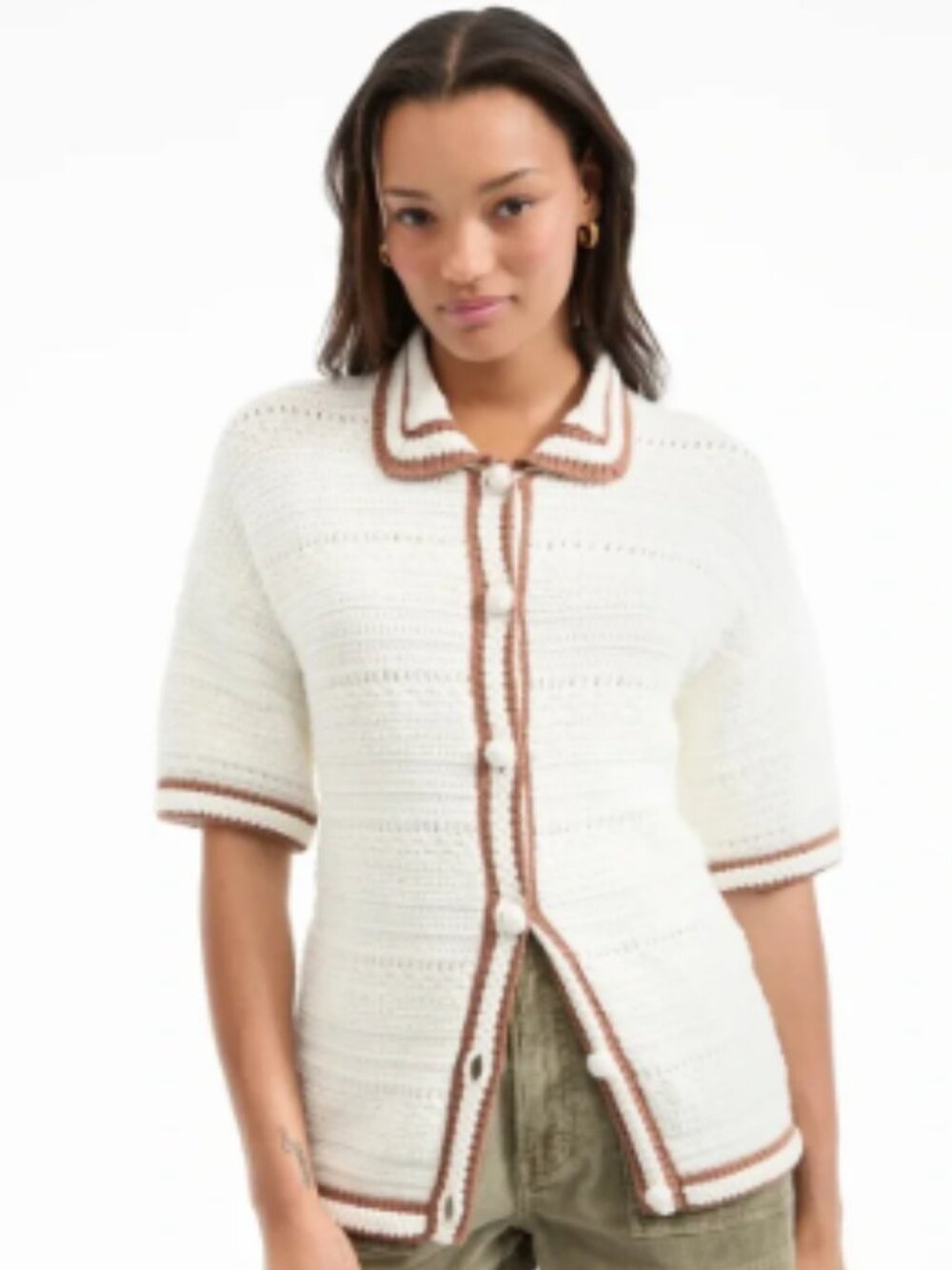 Veronica Beard Jadine Half-Sleeve Cardigan